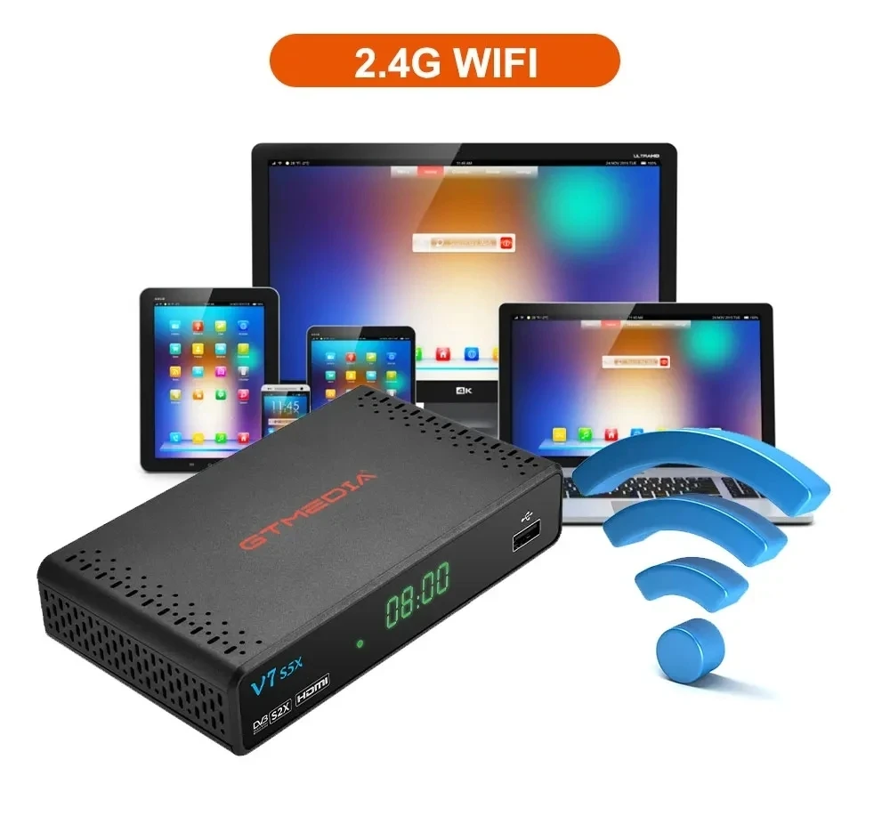 GTMEDIA V7 S5X ECAM uydu TV alıcısı DVB-S/S2X H.265 (8bit) Mgcamd CS IKS ianahtar desteği USB WIFI ile YouTube HD 1080P