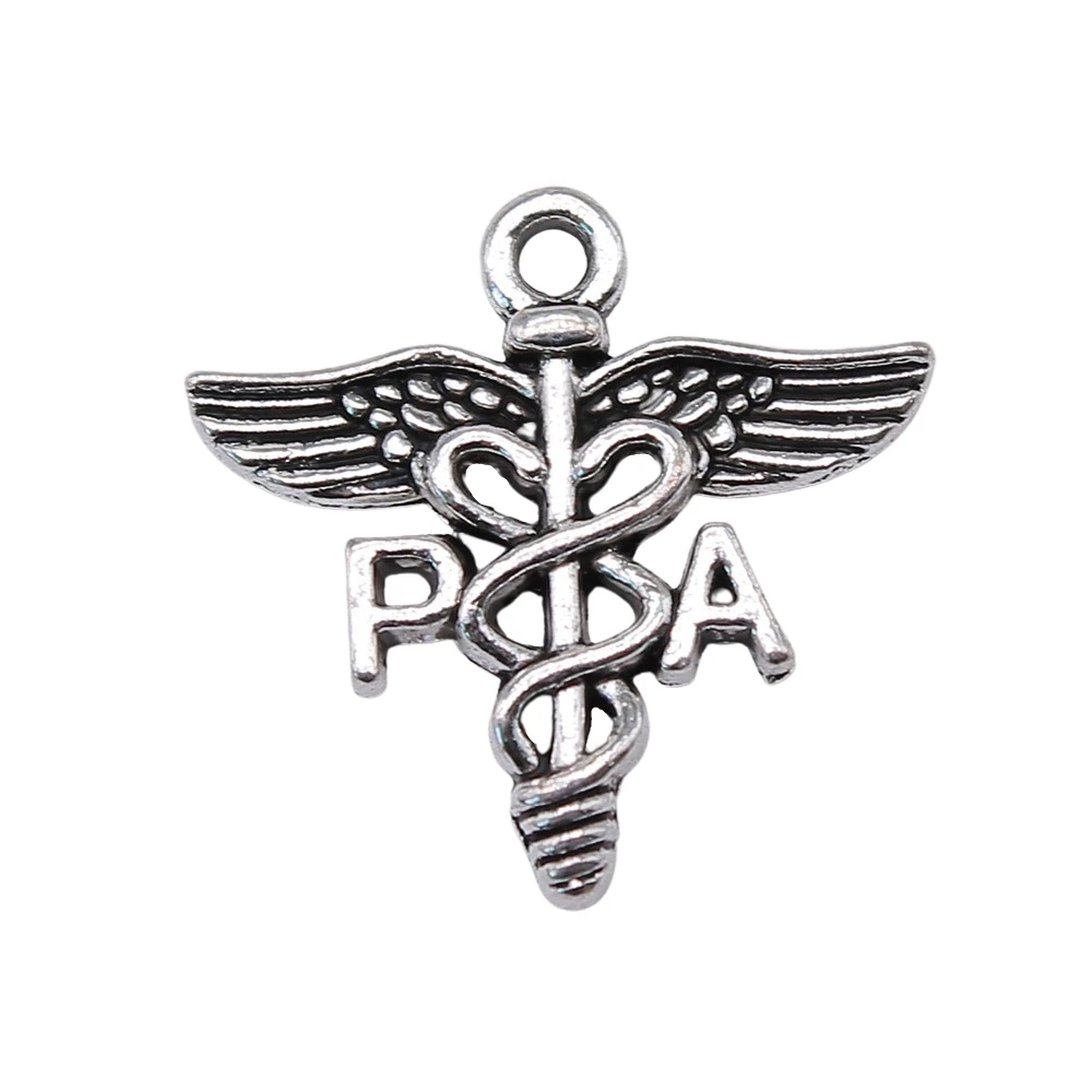 

150pcs 20x19mm Pa Medical Caduceus Symbol Charms Antique Silver Color Charms Jewelry Findings For Jewelry Making