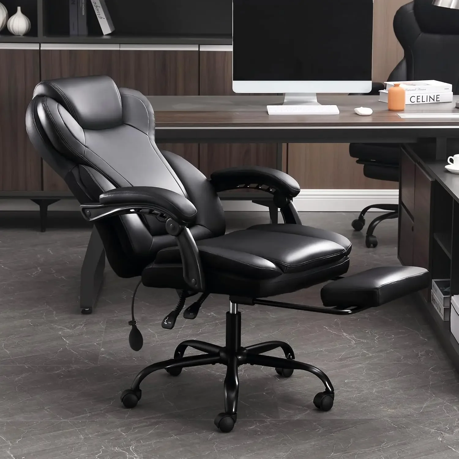 [Discounted Price!]Big and Tall Office Chair 400lbs, Executive Reclining Office Chairs with Footrest