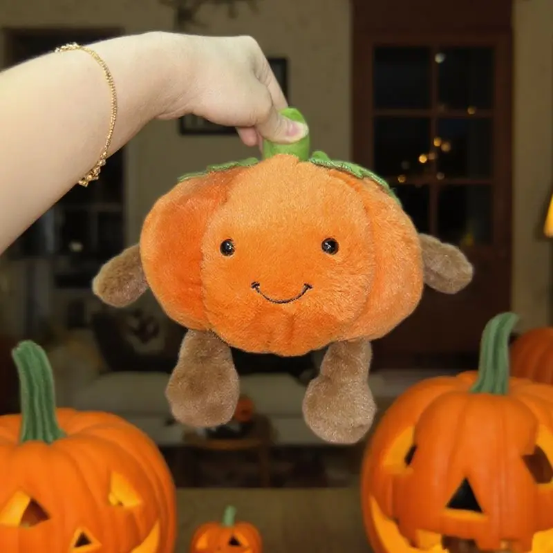 Jouets citrouille en peluche 20x25cm, fruits Orange Kawaii, jouets de dessin animé en peluche pour garçons et filles, cadeaux de noël, d'anniversaire et d'halloween