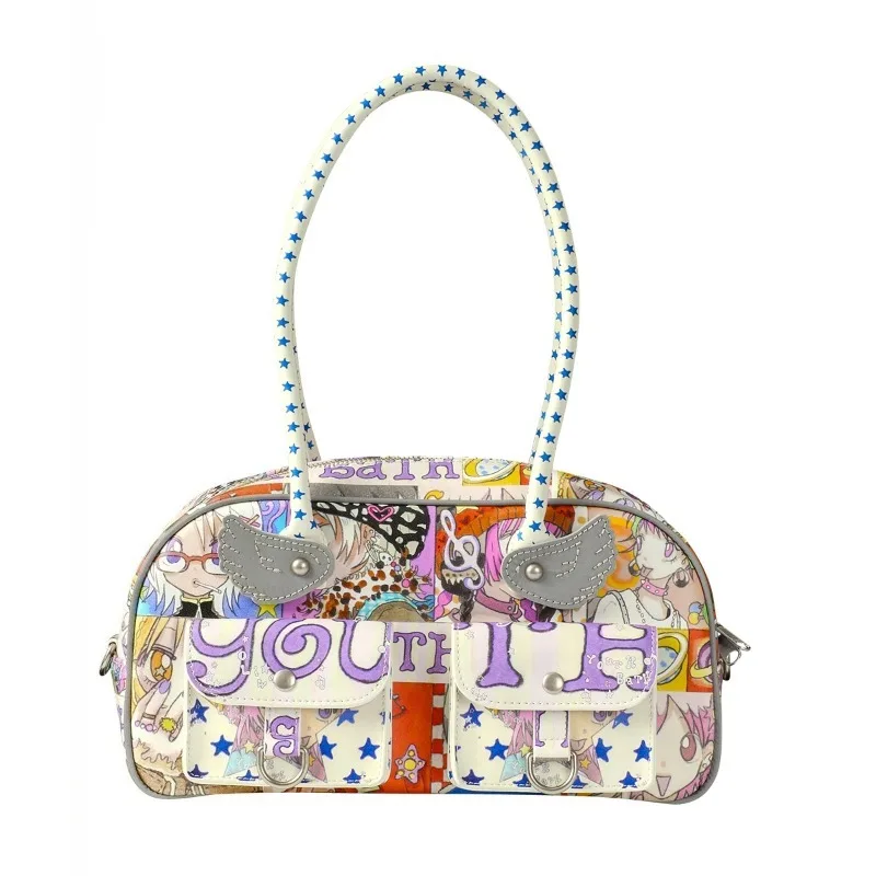 

YB x Oliwa Graphic Wings Shoulder Bag Women Korean Fashion Brands Designer Handbags 2025 New Cute Cartoon Printing Female Bags