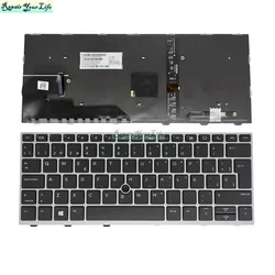 Hebrew US Spanish Backlit Keyboard for HP EliteBook 830/836 G5 G6 730 735 G5 G6 USA Notebook Keyboard Backlight L13697-071 NEW