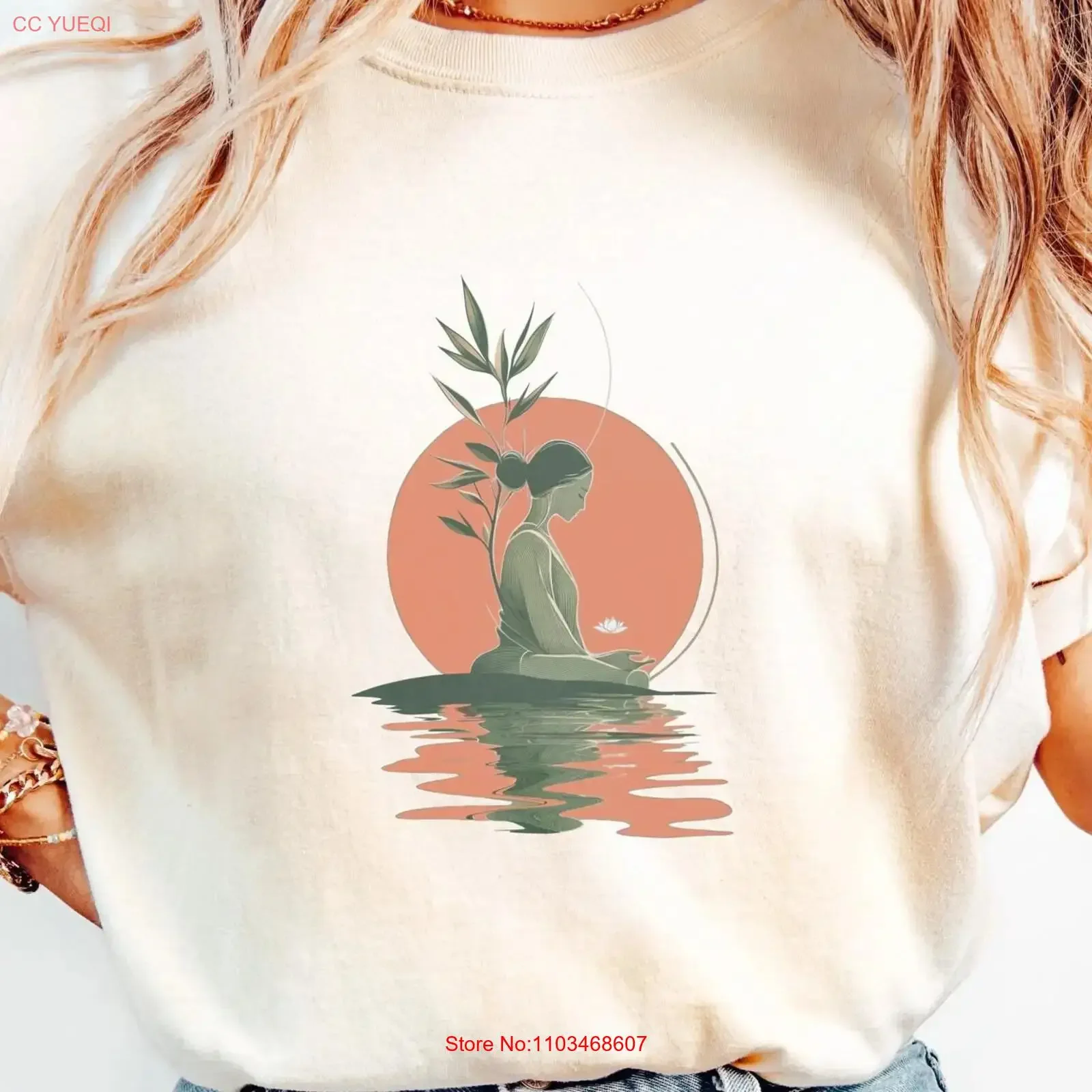 Île de la paix t-shirt Dharma méditation pleine conscience Yoga Zen sagesse inspirante vêtements spirituels vintage lavé