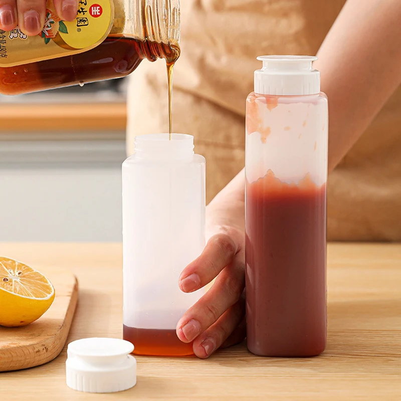 200/300ml Condiment Squeeze Bottle Ketchup Mustard Bottle Clear Mayonnaise Honey Dispenser Sauce Storage Container.