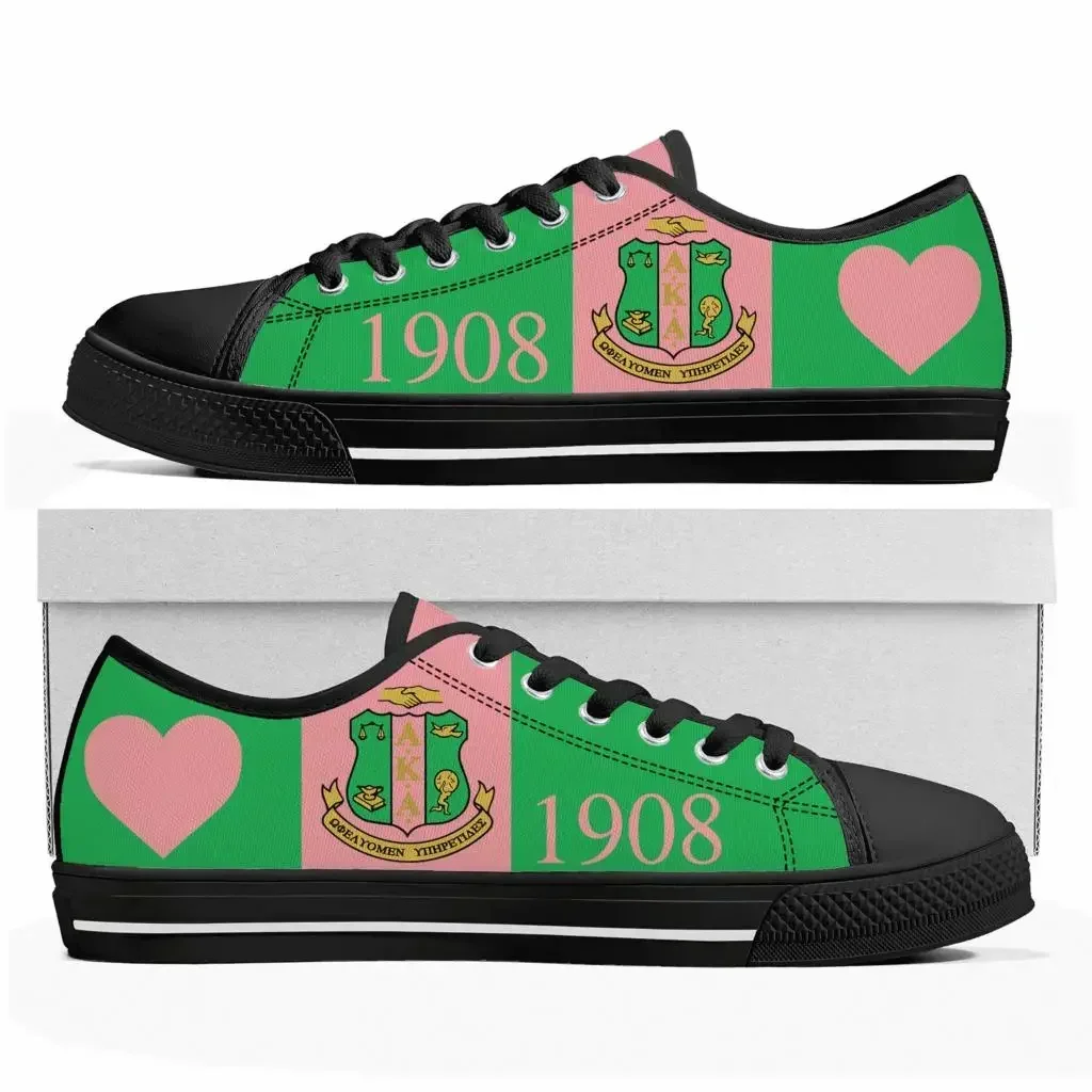 

A-Alpha Sorority A-AKA 1908 Low Top Sneakers K-Kappa A-Alpha Mens Womens Canvas High Quality Sneaker Shoes Customize DIY Shoe