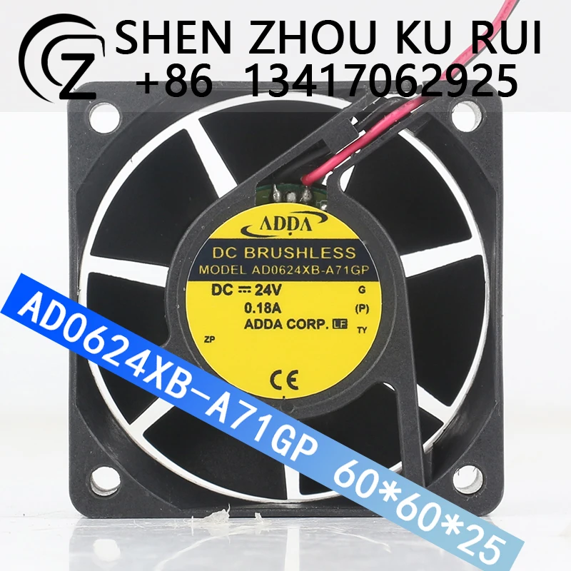 

New ADDA AD0624XB-A71GP 5V 12V 48V DC24V 0.18A AC EC 6025 60X60X25MM 6CM Two-wire high air volume chassis Industrial cooling fan
