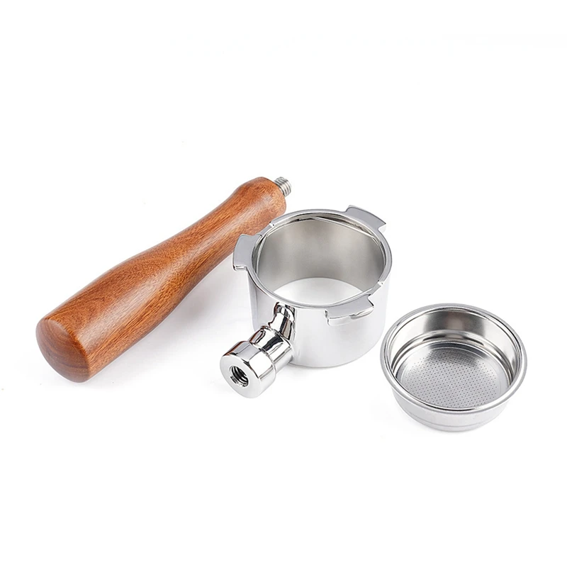 

Wooden Solid Wood Handle 304 Stainless Steel Coffee Handle Suitable For Delonghi EC680/EC685