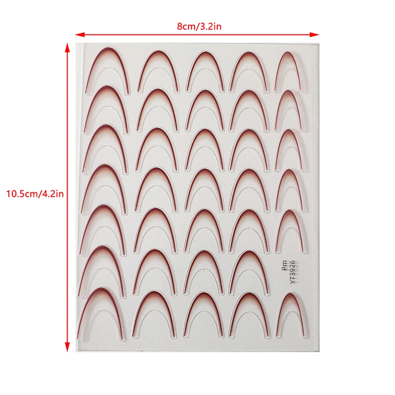 3Dネイルステッカー,グラデーション,フレンチスタイル,U字型,ミニマリスト,チェック柄,多用途,フラットデザイン,接着剤,装飾,1枚