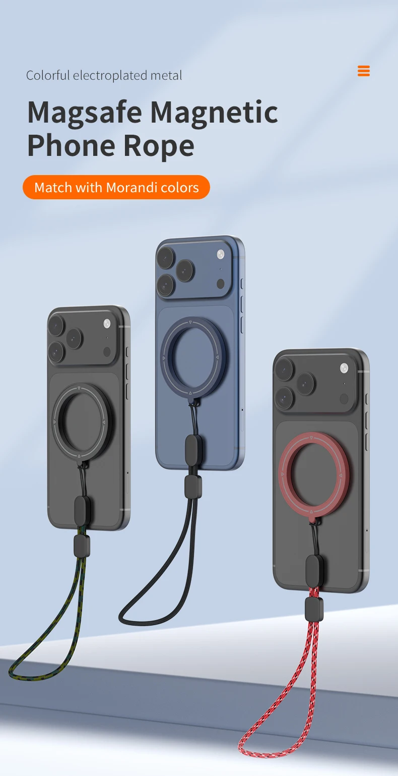 Handy-Lanyard für MagSafe Magnetring, Trageband für iPhone 17 16 15 Samsung Xiaomi, Mehrere Farboptionen – Detail 1