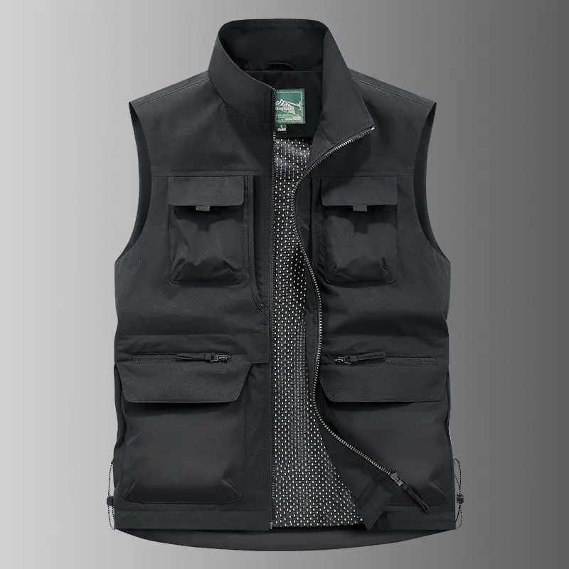 New Summer Men Outdoor Multi-pockets Fishing Vests Coats Waterproof Sleeveless Jackets Men Breathable Quick-drying Waistcoats 5X