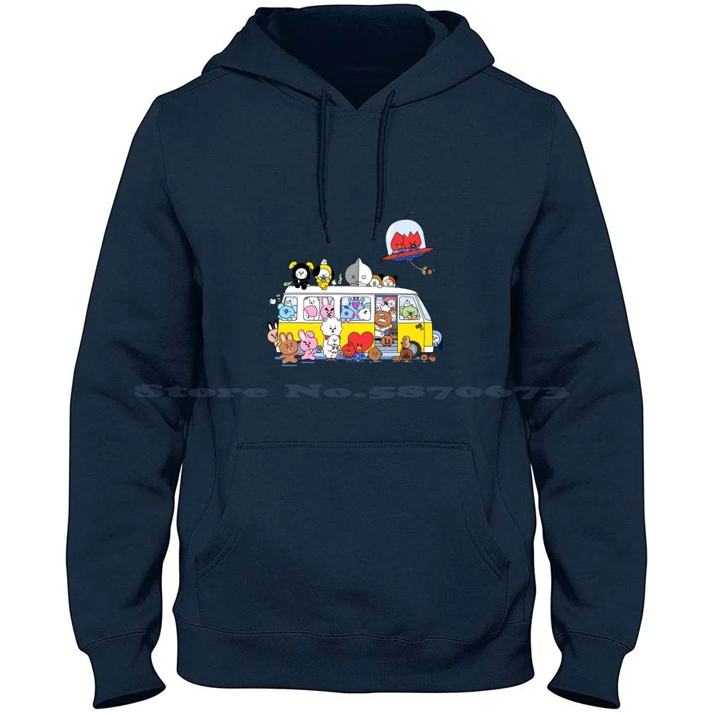 Sudadera con capucha de algodón 100%, Bt-21 Rj Koya Shooky Van Mang Cooky