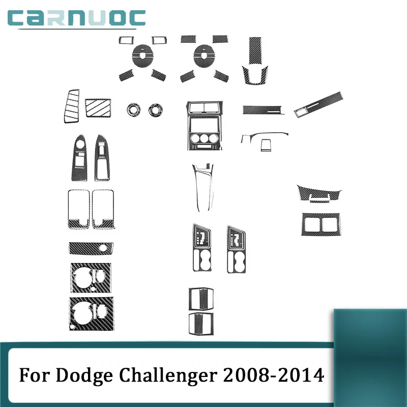 

For Dodge Challenger 2008 2009 2010 2011 2012 2013 2014 Carbon Fiber Black Stickers Car Interior Decorative Accessories