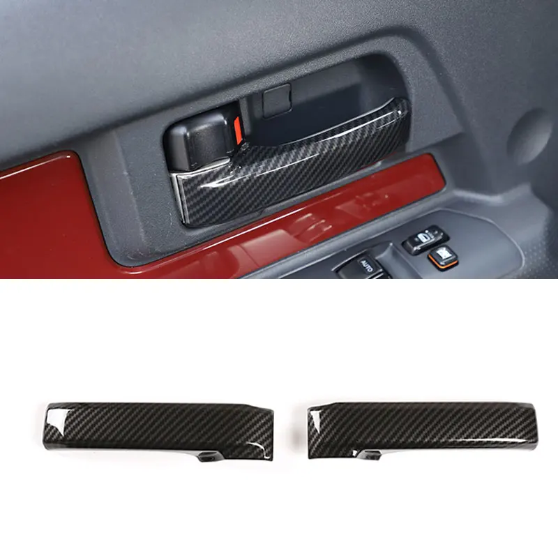 

For Toyota FJ Cruiser 2007 2008 2009 2010 - 2021 ABS Carbon Fiber Texture Interior Door Handle Pull Grab Cover Protective Trim