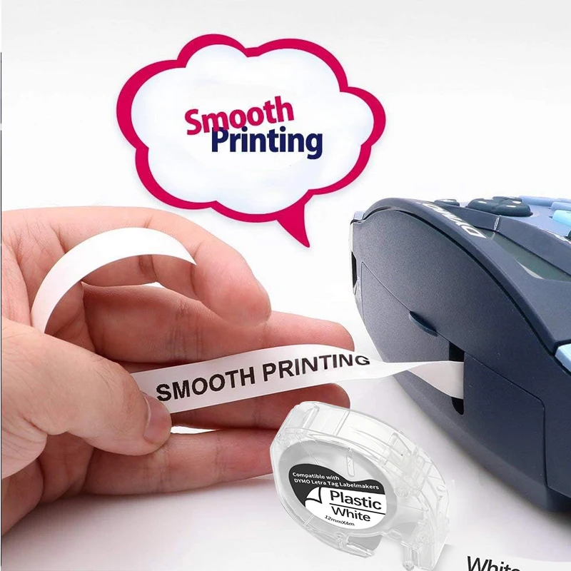 1pK Compatible Dymo LetraTag Refills Plastic Label Tape work With Dymo LetraTag Label Maker LT-100H LT-100T QX50