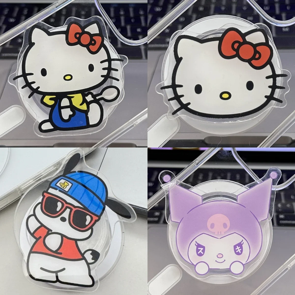

Sanrio Hello Kitty Kuromi Pochacco для Magsafe, магнитная ручка для телефона, подставка для iPhone, складной чехол для беспроводной зарядки, держатель