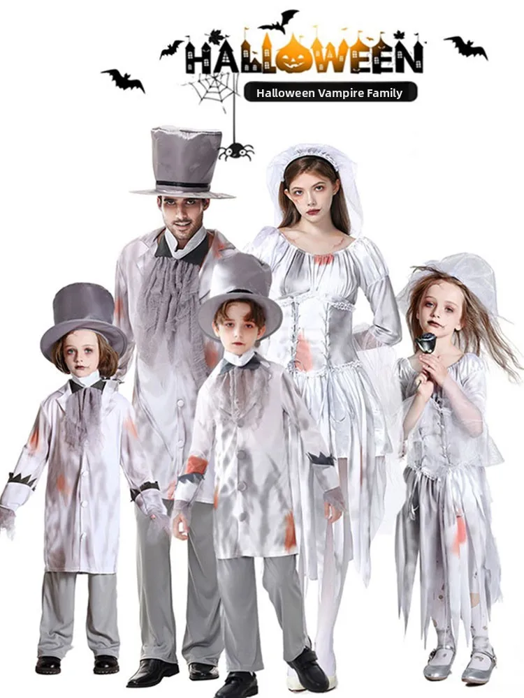 로우인 좀비 신부 의상 좀비 의상 유령 축제 코스프레 파티 의상 폴리에스터 소재