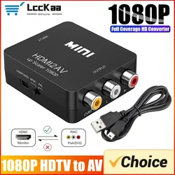 RCA AV to HDMI-compatible Converter AV/CVSB L/R Video Box HD 1080P 1920*1080 Support NTSC PAL Output AV To HDMI-compatible