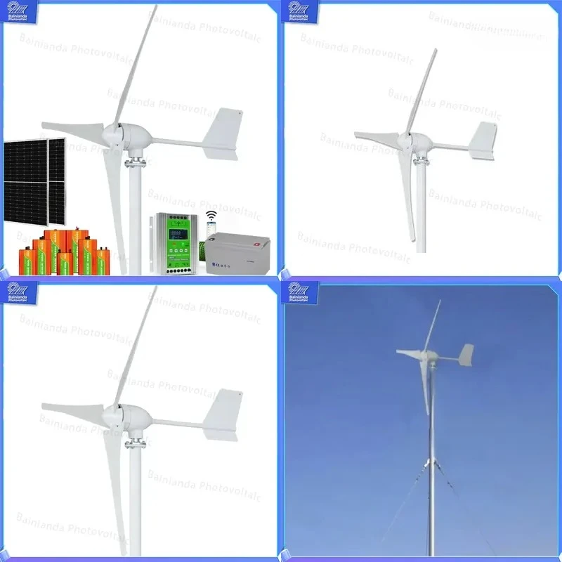 800W 1000W 2KW 3KW 5KW Wind Turbine Generator Low Start Speed Windmill Power System for Home Outdoor Garden Energy Saving