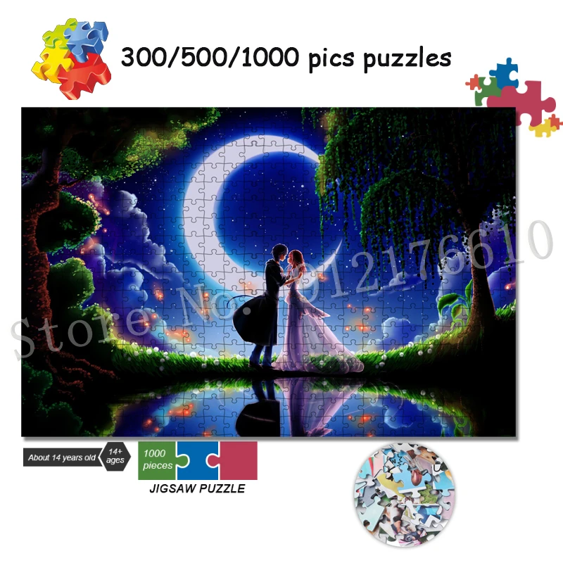 Love Romantic Beautiful Jigsaw Puzzle 300/500/1000 Pieces Puzzles for Adult Anime Game Children's Educational Toys Home Decor