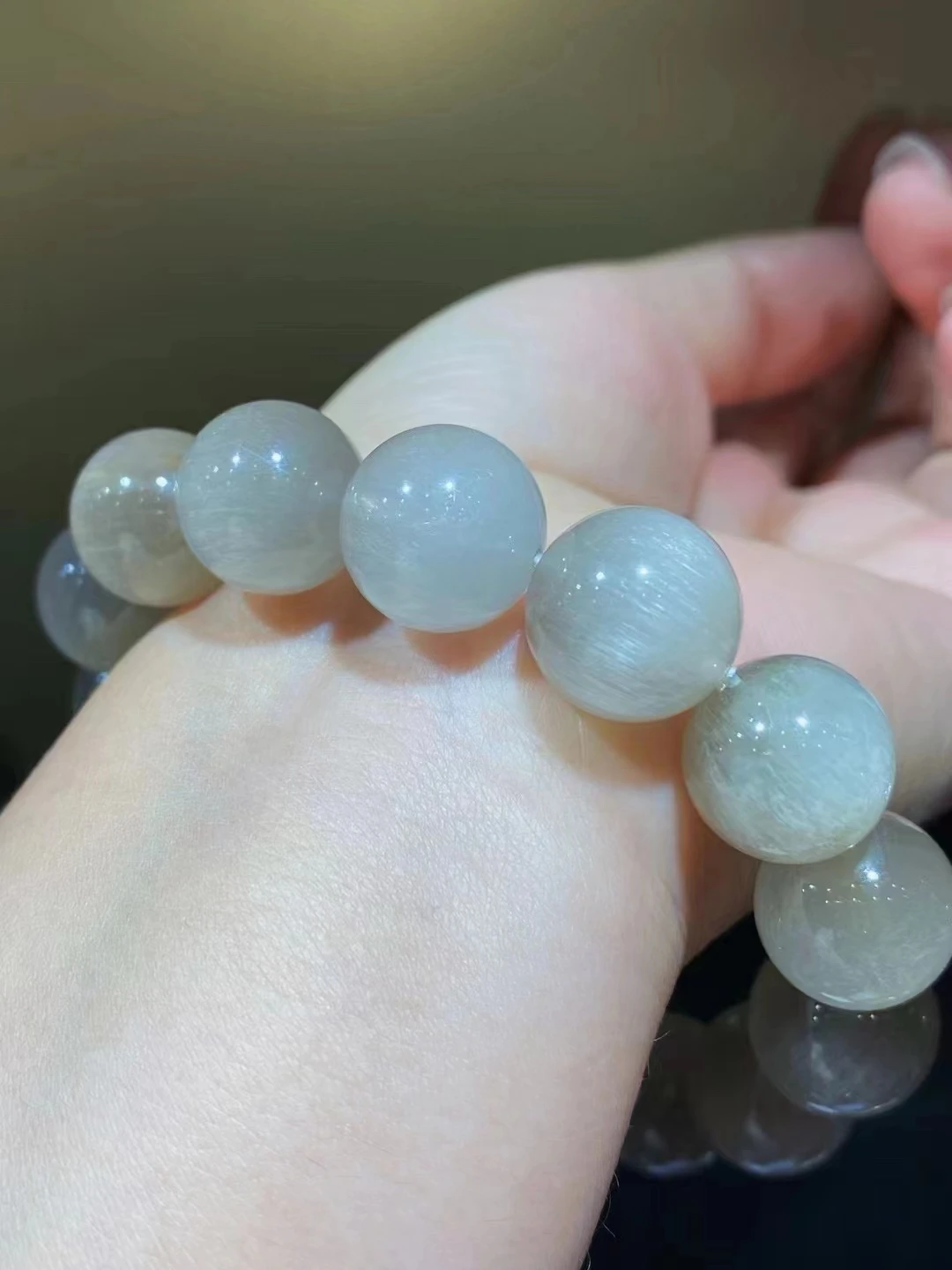 Natural White Rutilated Quartz Bracelet 14.2mm Clear Stretch Round Crystal Beads Cat Eye White Rutilated Quartz Rare AAAAAA