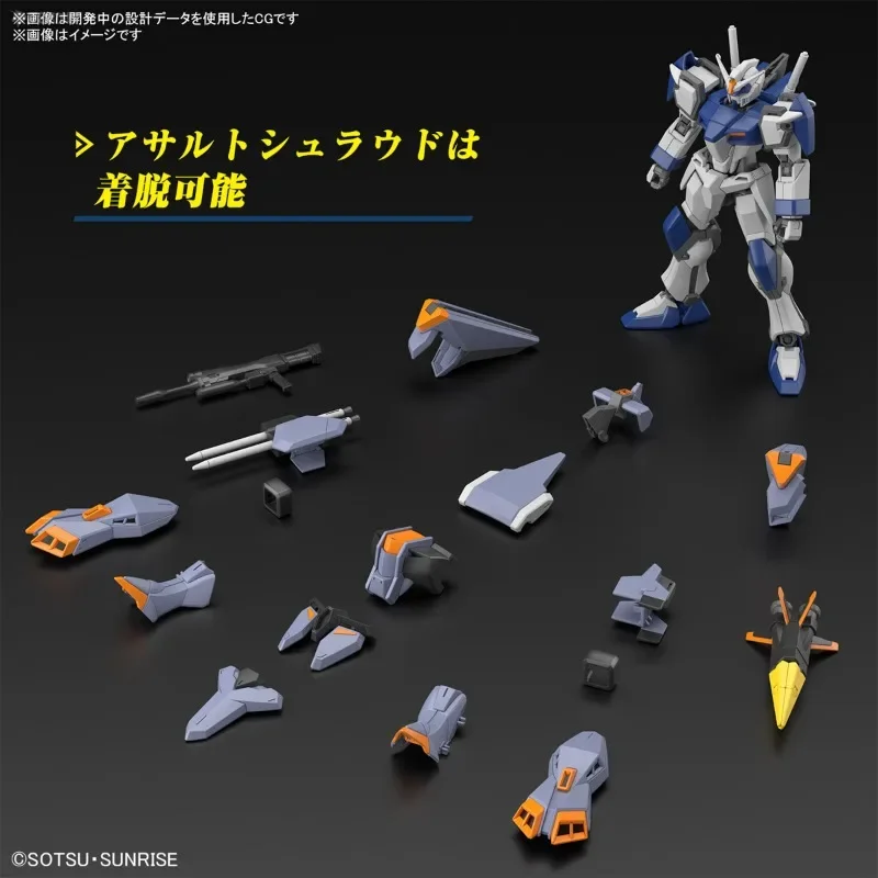 Bandai-Genuine Action Figure Anime, DUEL BLITZ, Gundam ZGF-1027M, Modelo de Montagem HGCE, Brinquedos Originais, Ornamentos Colecionáveis, Presentes