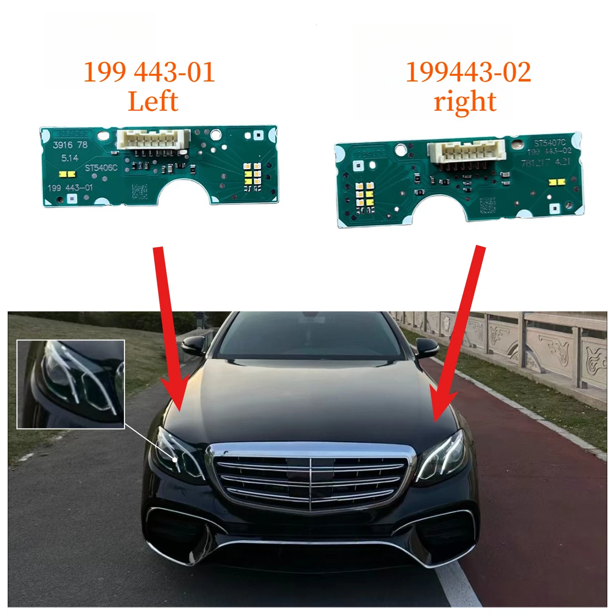 

White Daytime Running Light Turn Signal LED Board lightsource For Mercedes-Benz E-Class W213 2016-2019 Headlight Replacement