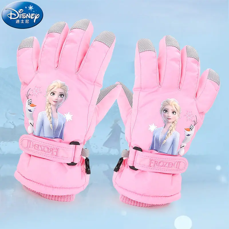 Anime randapparatuur Disney Frozen cartoon schattige winter warme waterdichte handschoenen Prinses Elsa meisje fleece verdikte vijf vingers