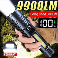BALDR Super Bright LED Flashlight TYPE-C Rechargeable Flash Light with COB Side Light Powerful Torch for Outdoor Camping Fishing