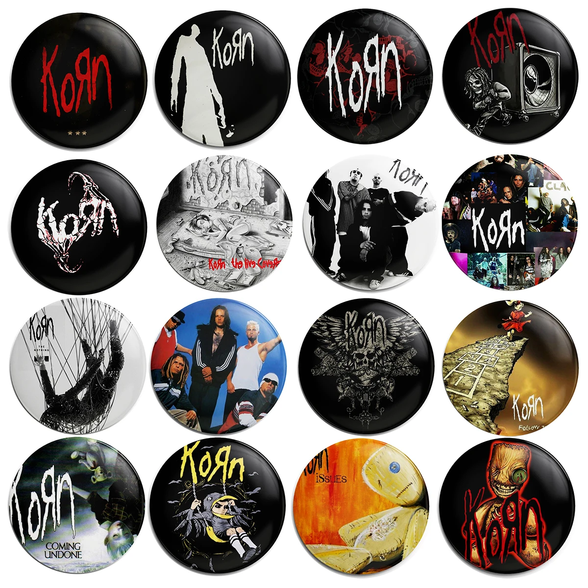 Insignia de banda de moda Rock Korn, botón suave, solapa, Pin de Anime, broche decorativo, joyería, regalo de decoración, 58mm