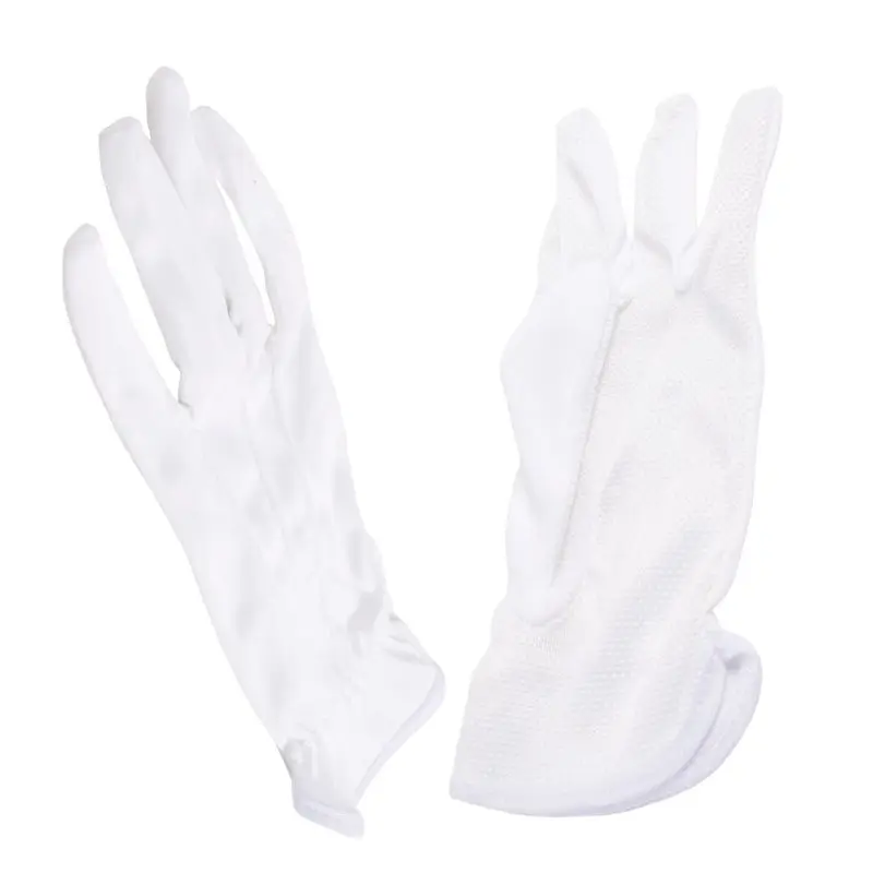 Pair Protective Anti-Slip White Cotton Work Driving Gloves