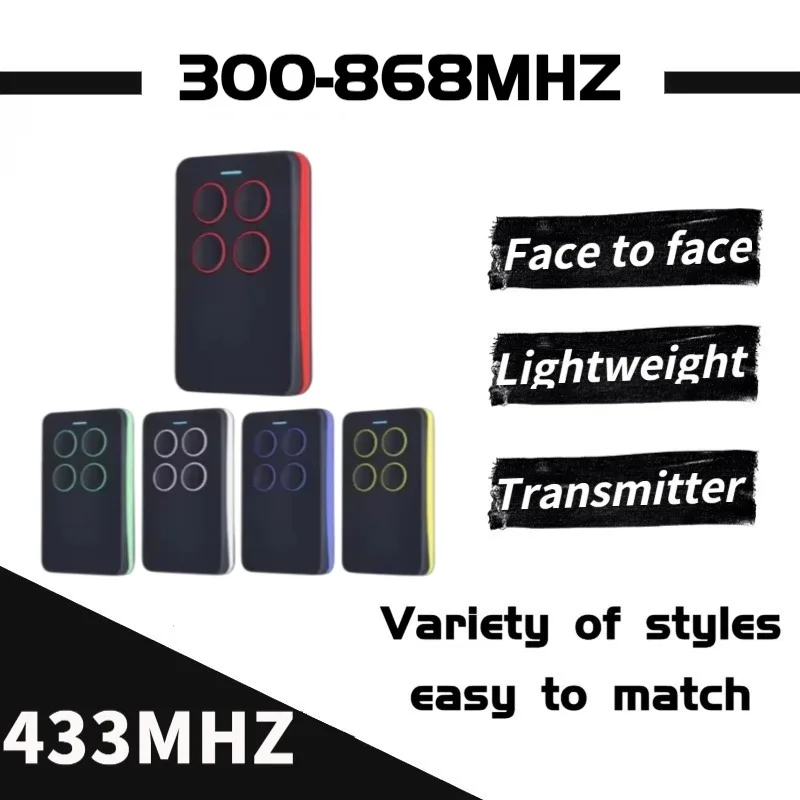 Multi‑Frequency Copy 300‑868MHz Face‑to‑Face Transmitter, Roller Shutter Garage Door EV Remote Control With Copy Operation Video