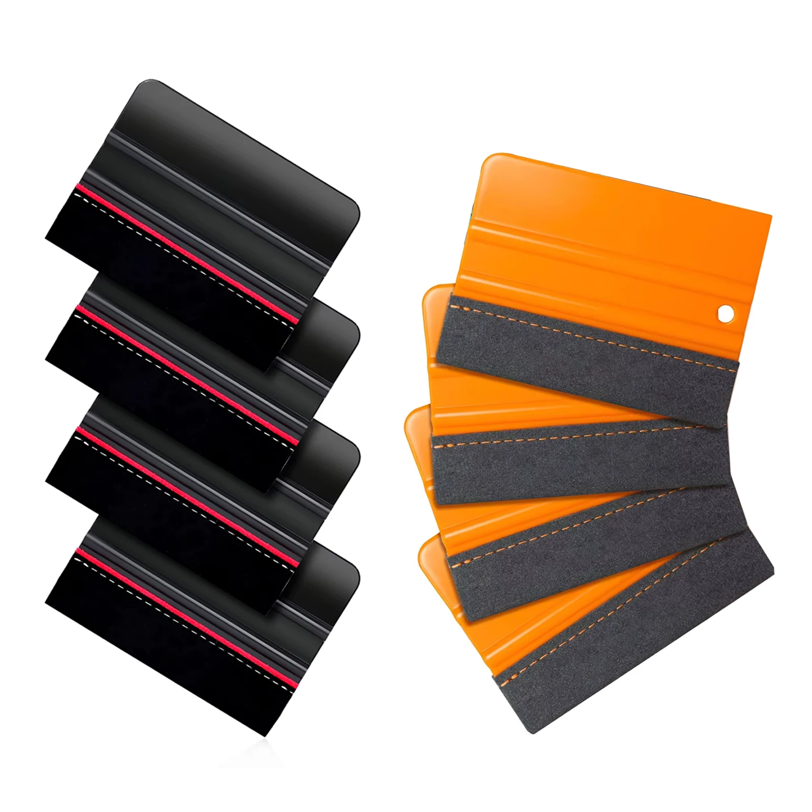 4PCS Vinyl Wrap Film Card Squeegee Carbon Fiber Sticker Car Wrapping Tools Felt Scraper Auto Window Tint Scraper Tool
