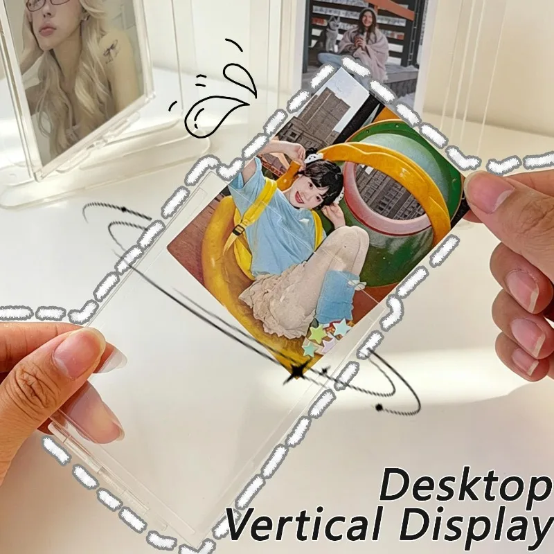 Rotating Clear Acrylic Picture Frame 3 Inch Display Stand for Polaroid Photos Desk Card Holder Instagram Style Home Decor Gift view 4