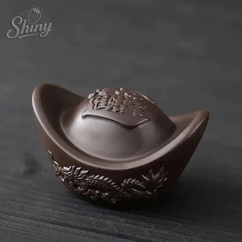 

Cute Purple Sand Zisha Yuanbao Tea Pet Decoration Chinese Kungfu Tea Accessories