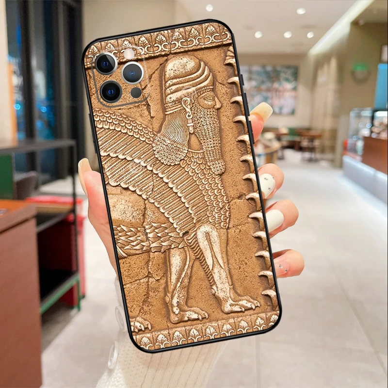 Assyrian Statue lamassu Art Phone Case For iPhone 16 15 14 13 12 11 Pro Max Mini X XS XR 6 Plus Back Cover