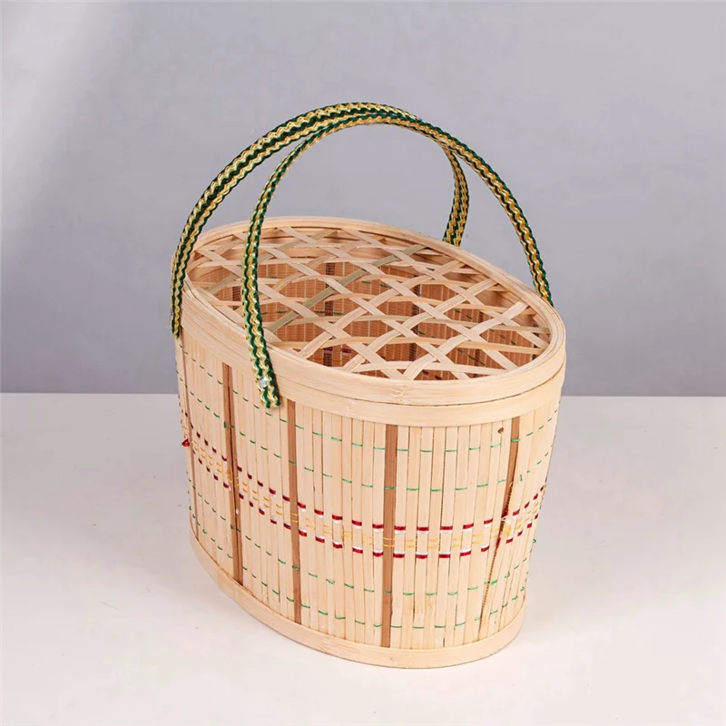 

ABWP-Non-Foldable Storage Basket Portable Egg Bamboo Basket Bamboo Basket For Specialty Product Packaging And Gift Giving