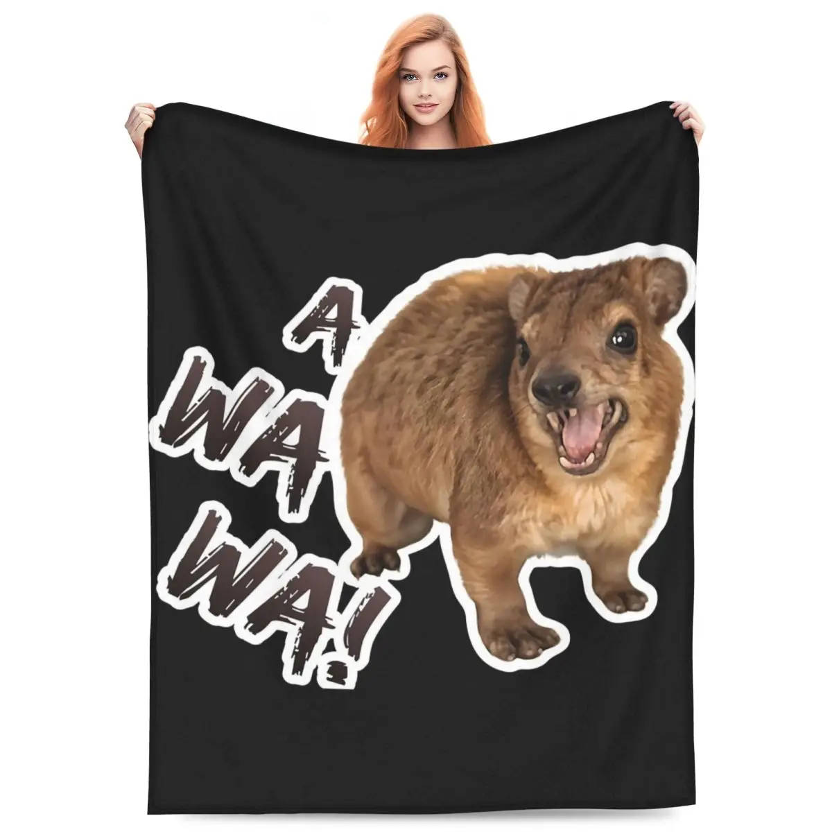 Awawa Angry Screaming Rock Hyrax Blankets Flannel Sofa Throw Blanket Warm for Home Bedroom Throws Bedspread Quilt