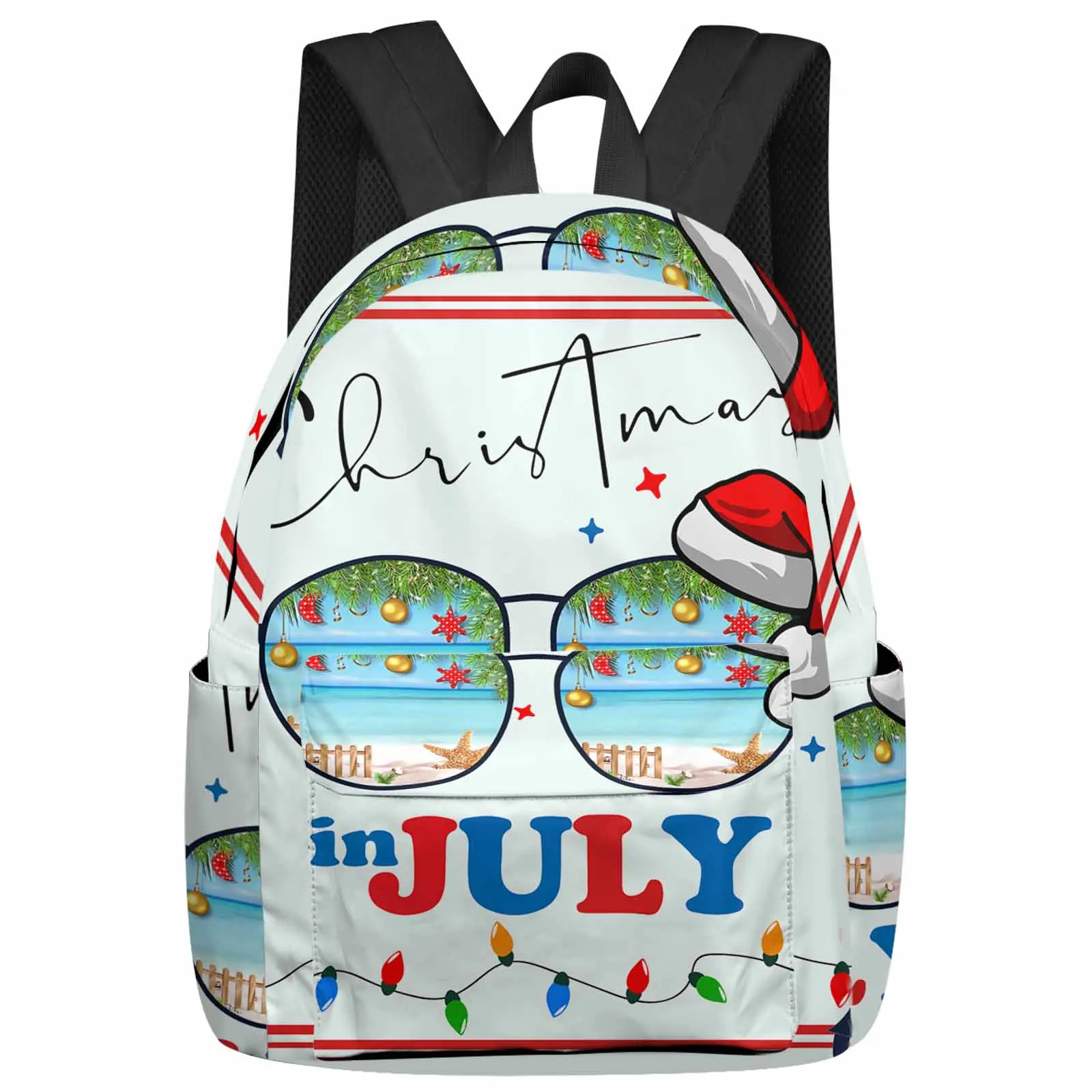 Christmas Rope Christmas Hat Backpack Teenagers Student School Bags Laptop Custom Backpack for Men Women Travel Bag