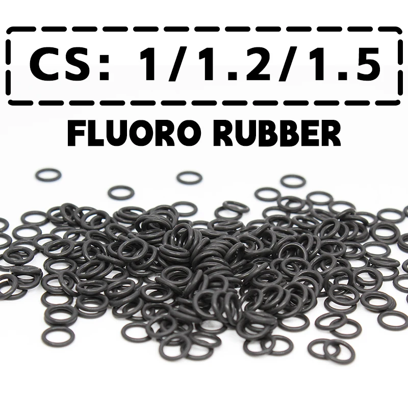 Thickness CS1/1.2/1.5mm Black FKM O-ring FPM fluorine rubber sealing gasket rubber washer ring wholesale in specifications