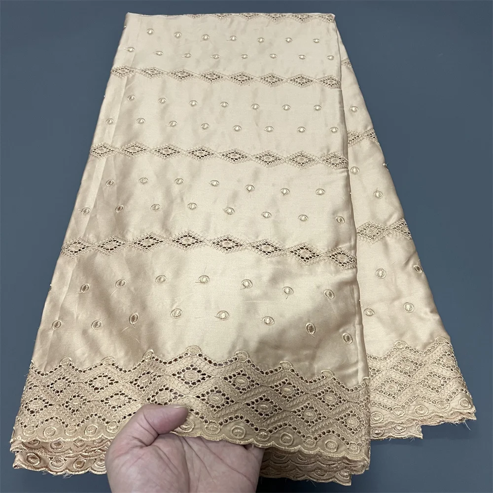 

Африканская нигерийская тюлевая кружевная ткань 2025 года для шитья платья, высокое качество, дамасский хлопок, чистая вышивка, польская роскошная 5 ярдов hz1378