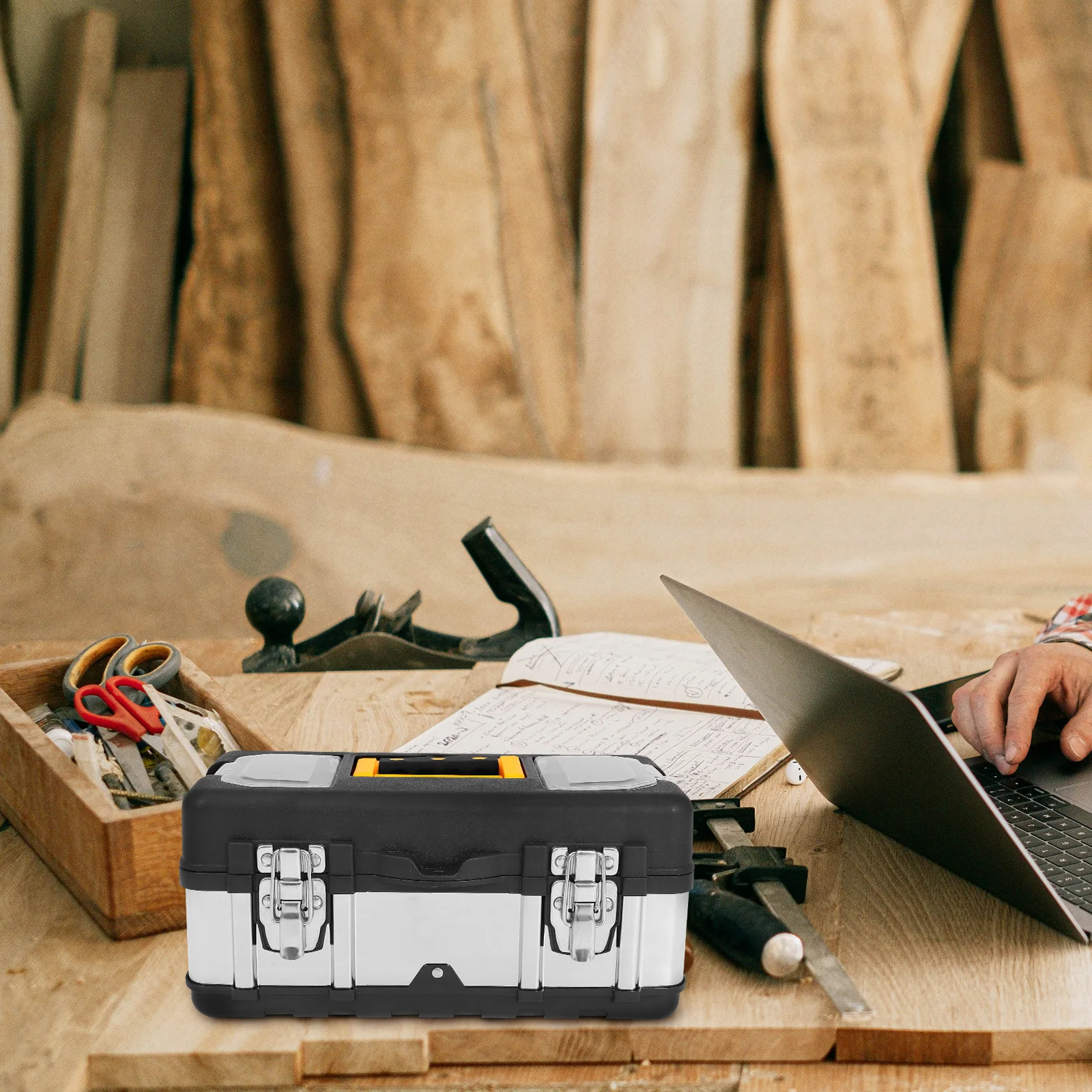 

Toolbox Organizer Small Tool Storage Box Portable Stainless Steel Handle Case For Travel Gadget Accessory Multifunctional Tools