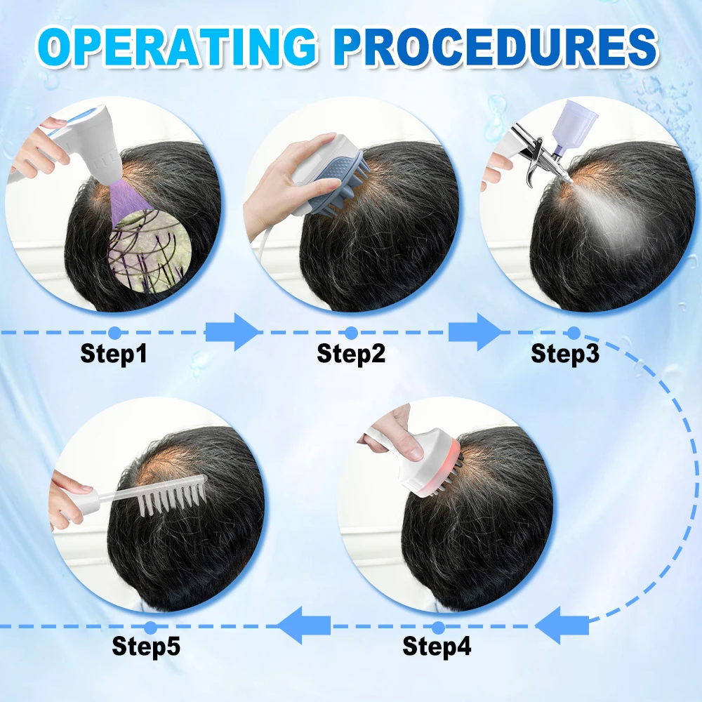 جديد 5 في 1 AI 50X 200X HD كاشف محلل الشعر رئيس مدلك الجلد فروة الرأس كاشف آلة نمو الشعر رئيس مدلك لصالون