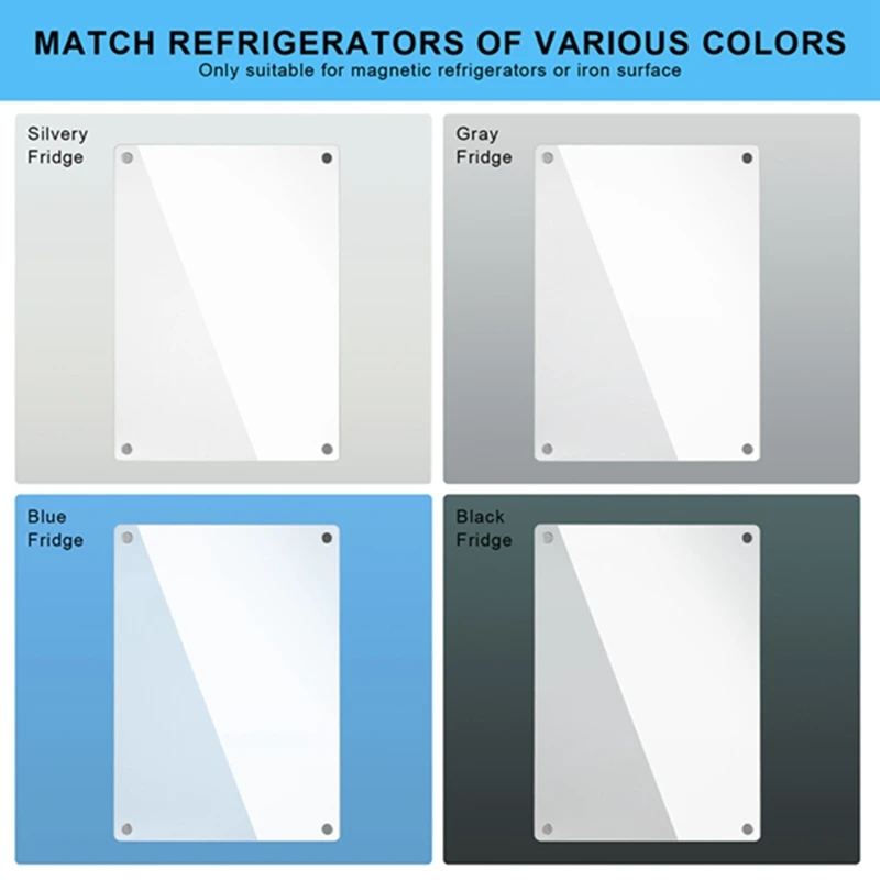 A48R-Dimensional Magnetic Transparent Acrylic Weekly Plan Notes Message Board Erasable DIY Magnetic Refrigerator Sticker