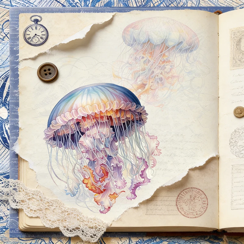 Rice Paper Original Design The Little Mermaid Retro Scrapbooking Decoration Papers DIY 2026 Vintage Junk Journal Crafts view 3