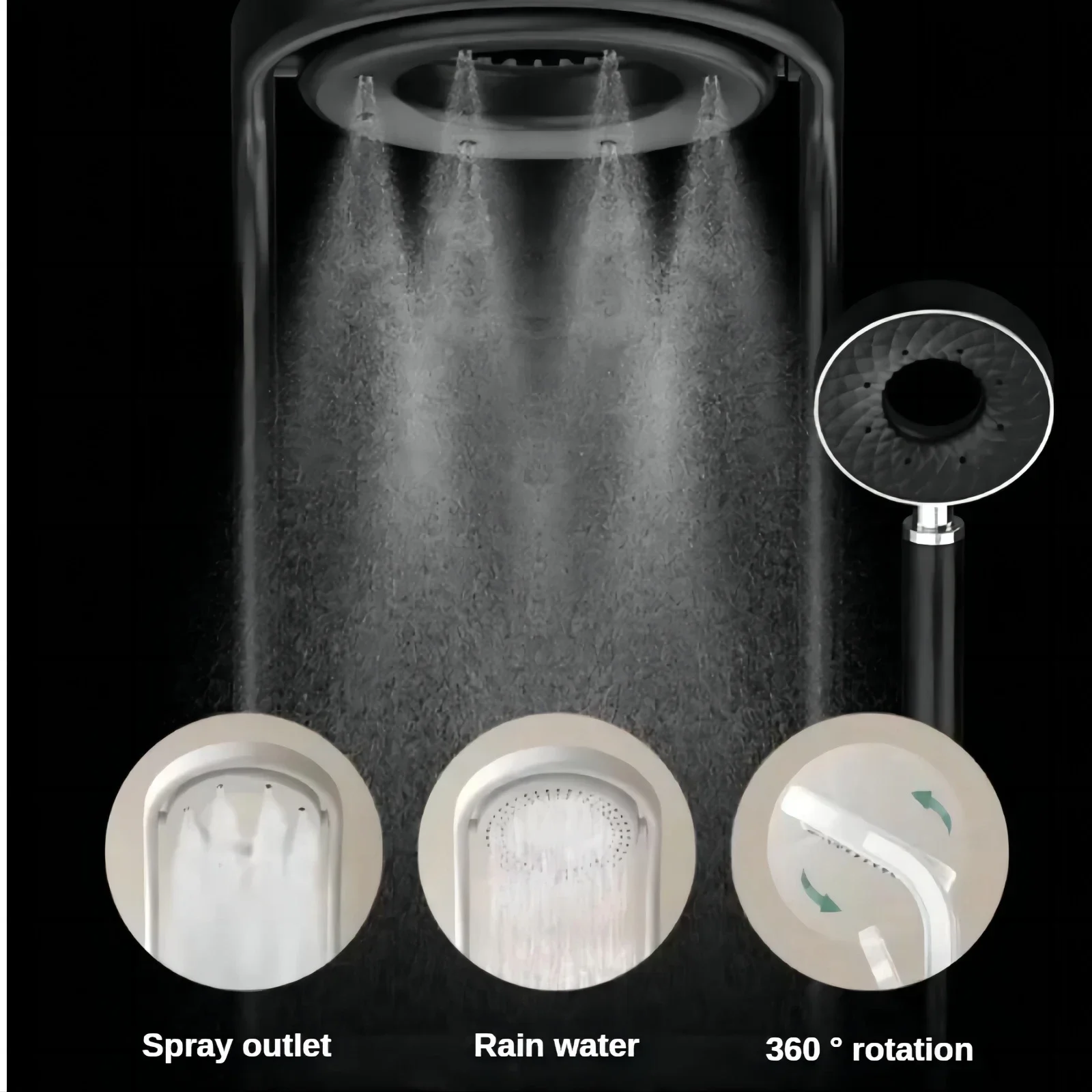 Imagem -03 - Chuveiro Pressurizado para Banheiro Exibição de Temperatura em Tempo Real Eletrodomésticos de Luxo Emit Light Todo o Material de Cobre