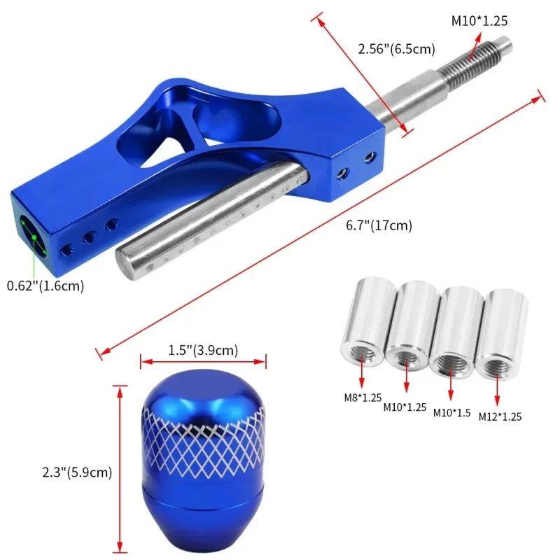 M10*1.5 Adjustable Single Bend Car Short Shifter Extender With Gear Shift Knob Head For Honda Civic Integra D Series