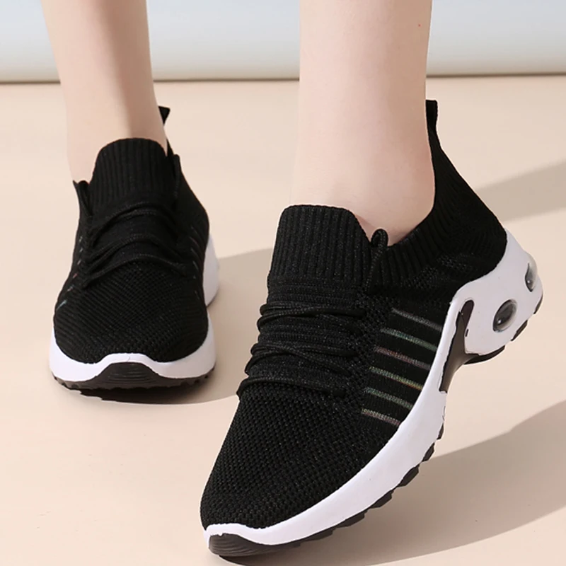 

Summer Women Sneakers Mesh Breathable Shoes Women Casual Shoes Non Slip Ladies Sport Shoes Knitted shoes Woman Flats Lightweight