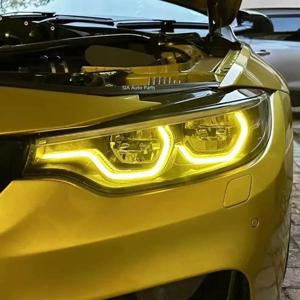 

Светодиодные фары желтого цвета DRL Angel Eyes, модуль дневных ходовых огней для BMW F80 F32 F82 F33 F83 F36 M3 M4 63117493229 63117493230