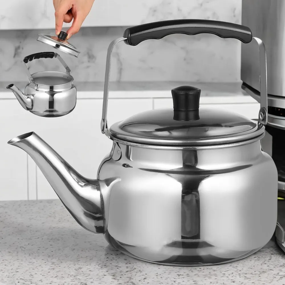 Elegant Stainless Steel Gooseneck Kettle for Household Use - Ideal for Brewing Tea and Boiling Water in the Kitchen