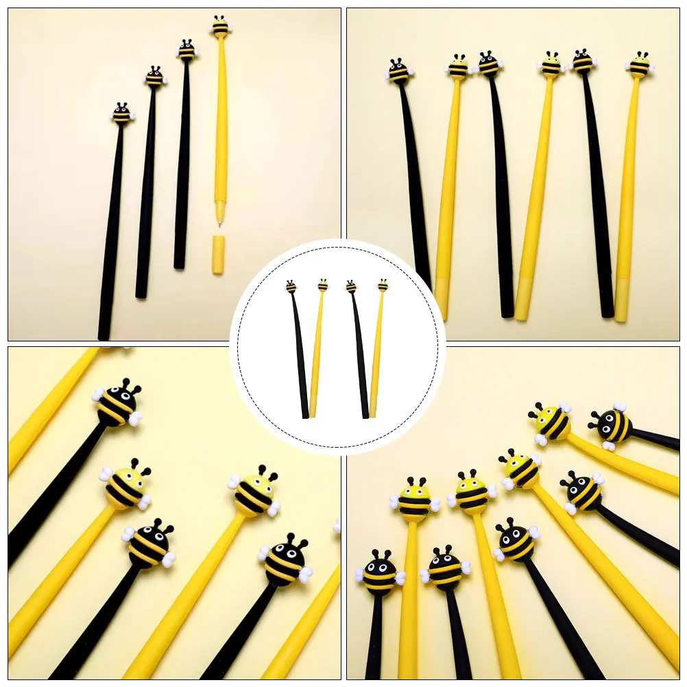 4pcs Cartoon Writing Pens Adorable Animals Shaped Office Ballpoint Pens Pigment Ink Smooth Writing Cute Pen Comfort Grip